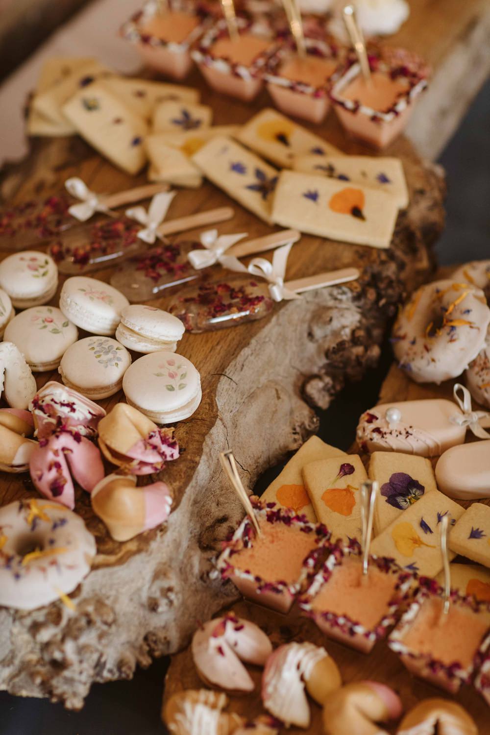Cakes Dessert Sweet Treats Table Oakwood at Ryther Wedding Freya Raby