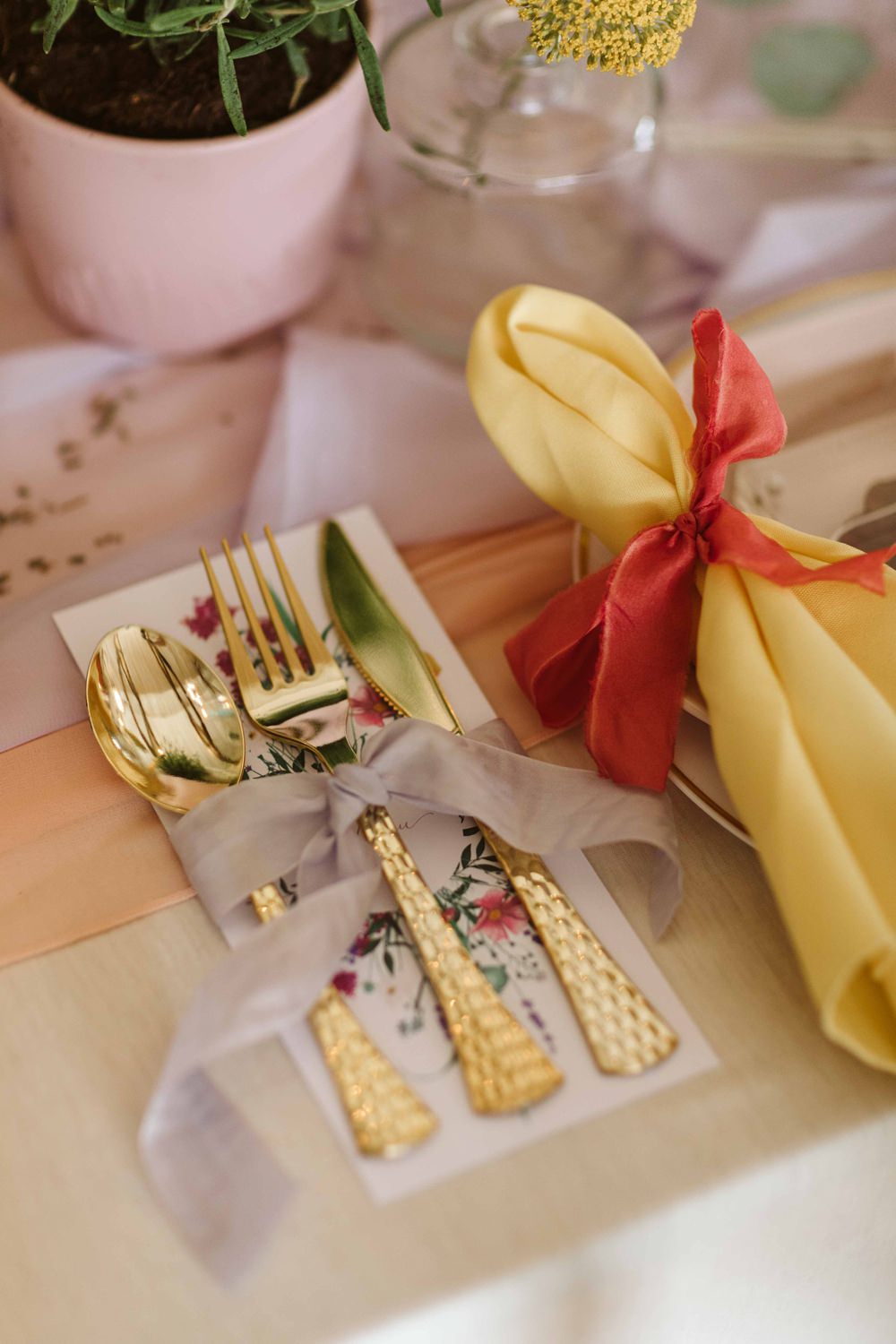 Gold Cutlery Oakwood at Ryther Wedding Freya Raby
