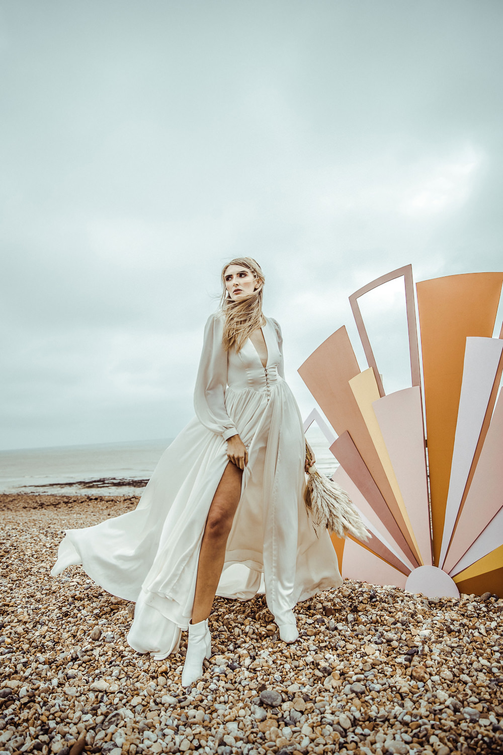 Dress Gown Bride Bridal Skirt Split Rust Wedding Inspiration Golden Hare Wedding Photography