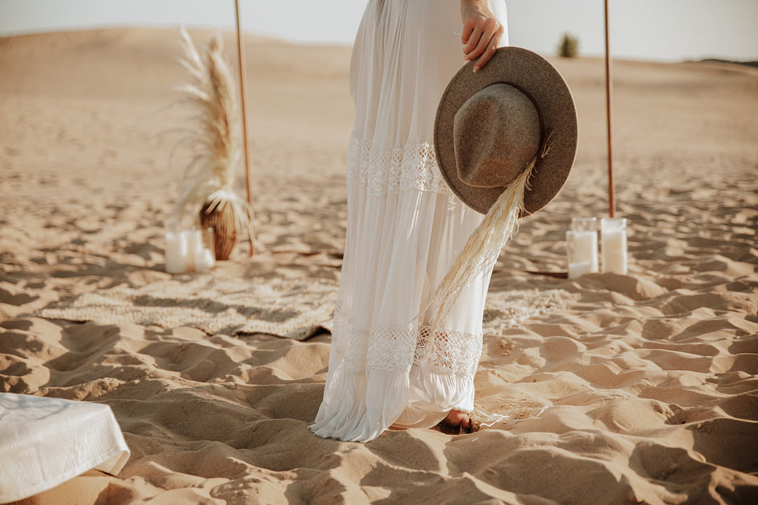 Bride Bridal Hat Fedora Sand Dunes Wedding Photos By Gayle