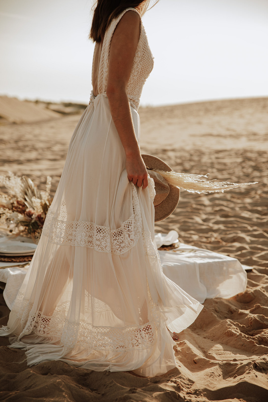 Bride Bridal Dress Gown Boho Bohemain Sheer Sand Dunes Wedding Photos By Gayle