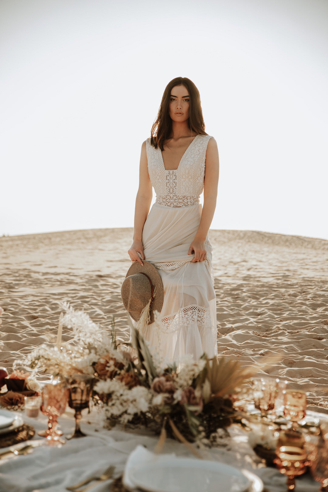 Bride Bridal Dress Gown Boho Bohemain Sheer Sand Dunes Wedding Photos By Gayle