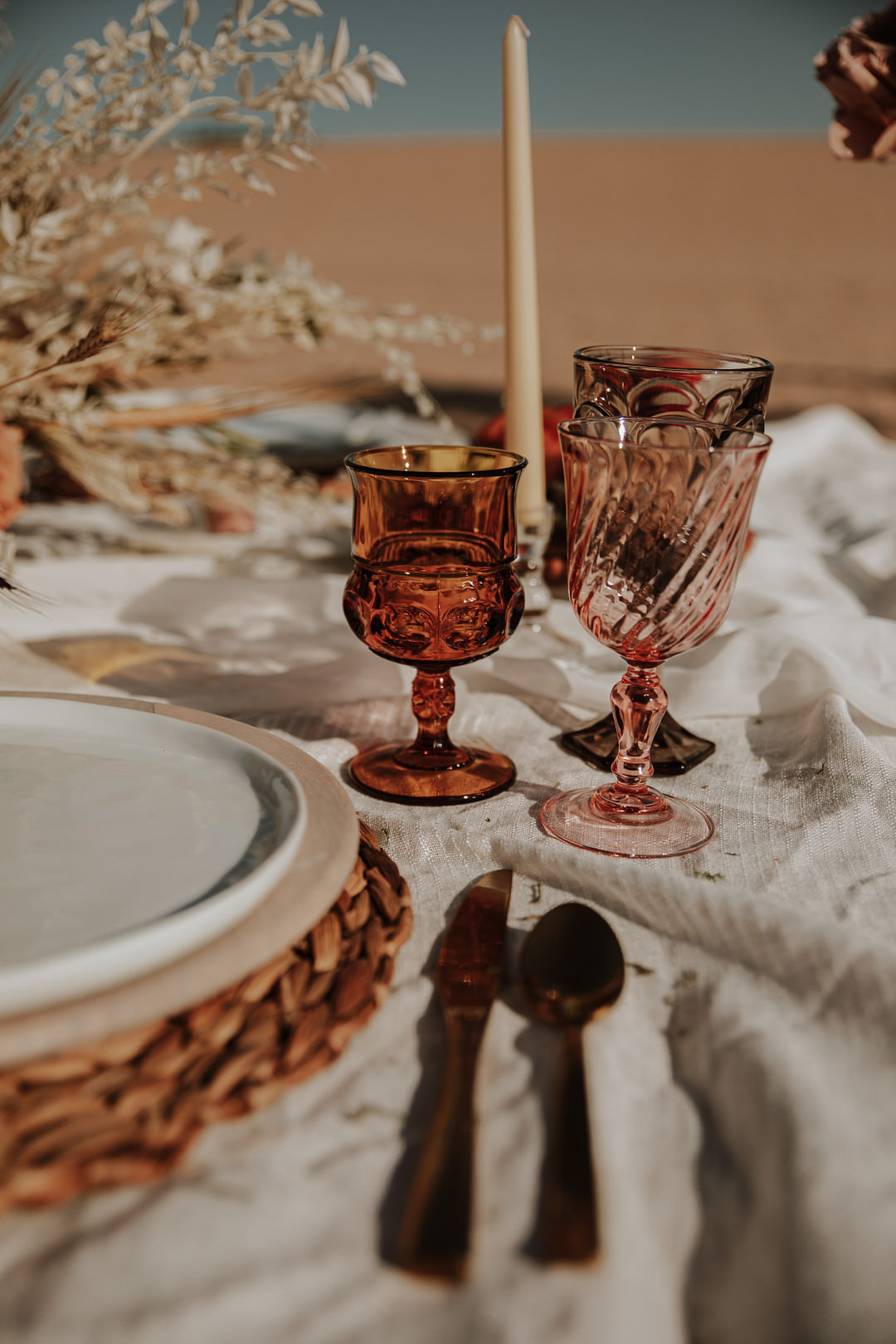 Brown Glassware Sand Dunes Wedding Photos By Gayle