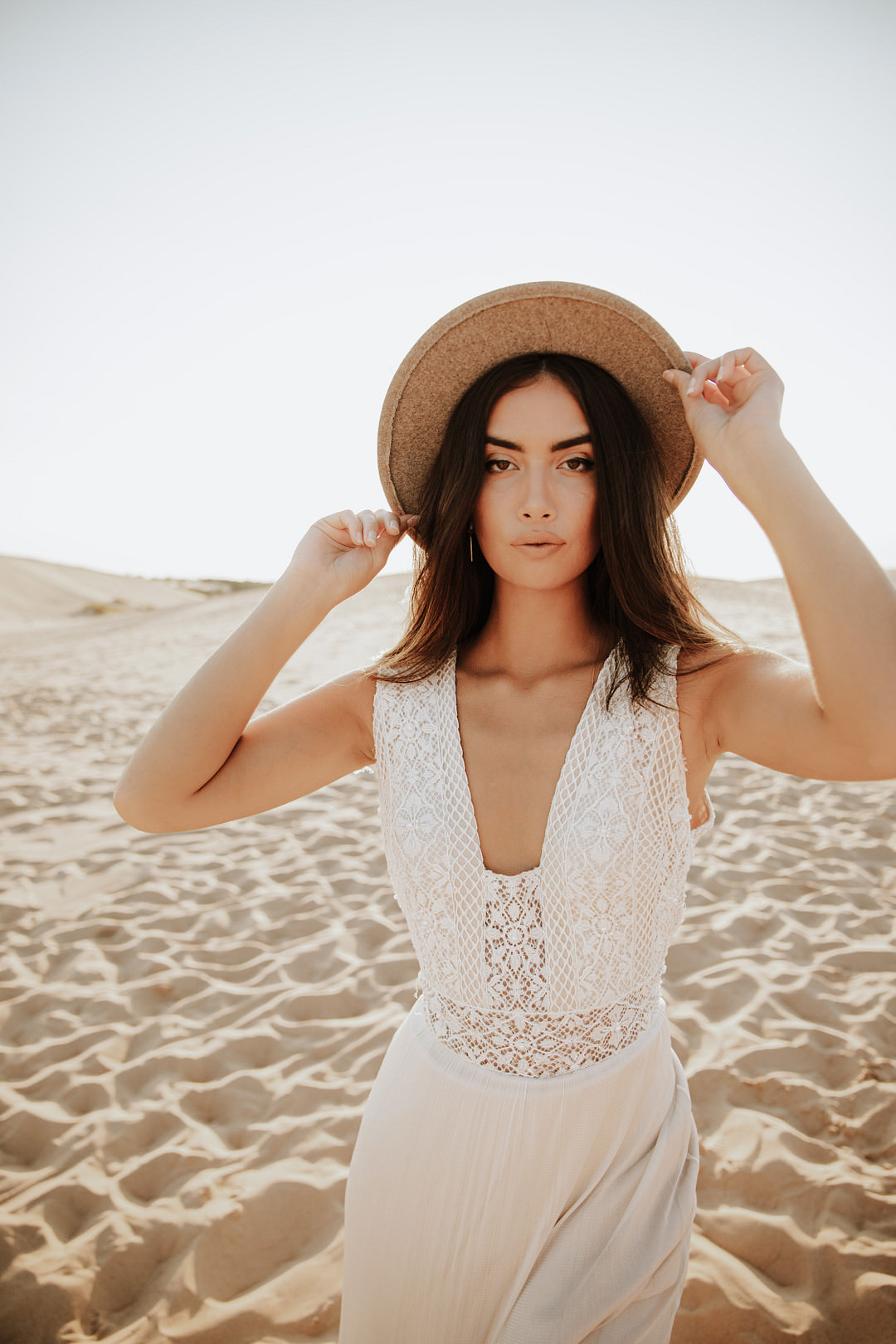 Bride Bridal Hat Fedora Sand Dunes Wedding Photos By Gayle