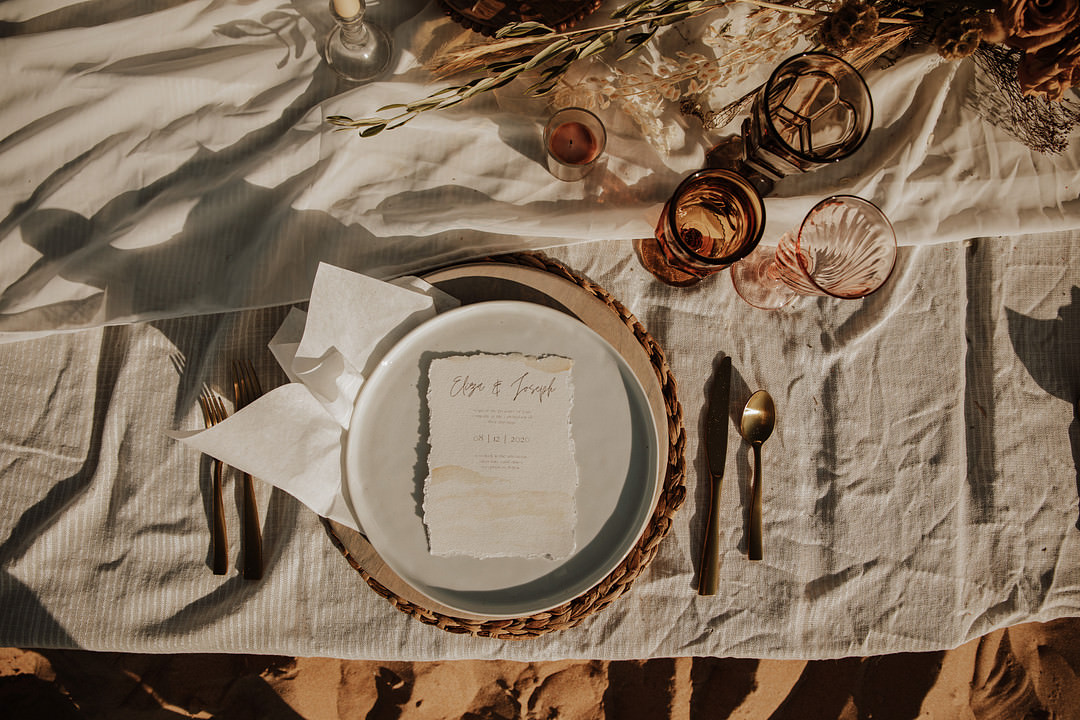 Table Tablescape Dried Flowers Boho Candles Rust Orange Sand Dunes Wedding Photos By Gayle