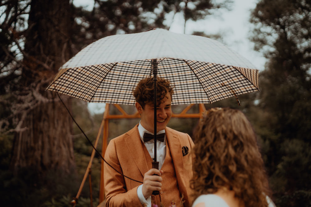 Groom Suit Bow Tie Terracotta Scottish Elopement Belle Art Photography