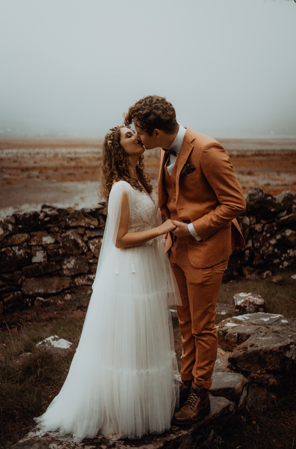 Groom Suit Bow Tie Terracotta Scottish Elopement Belle Art Photography