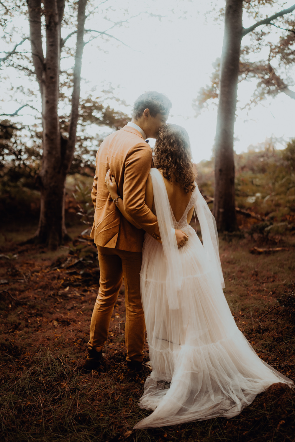 Dress Gown Bride Bridal Gala Tulle Sleeves Cape Veil Scottish Elopement Belle Art Photography