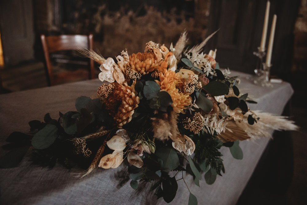 Asylum London Flowers Greenery Pampas Grass St Bart's Brewery Wedding Joseph Kinerman