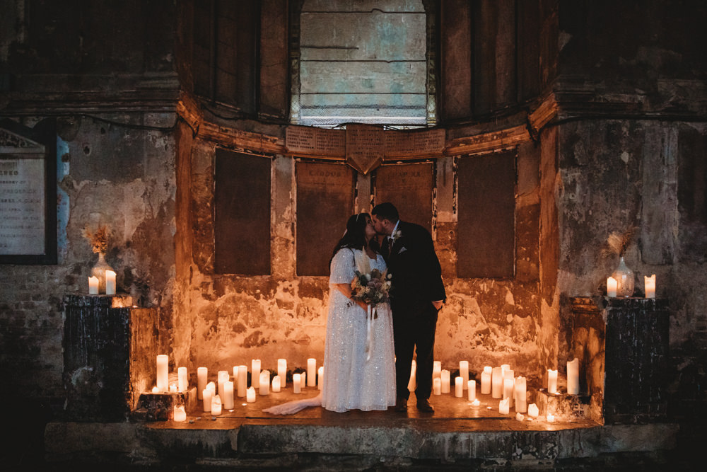 Asylum London Candles St Bart's Brewery Wedding Joseph Kinerman