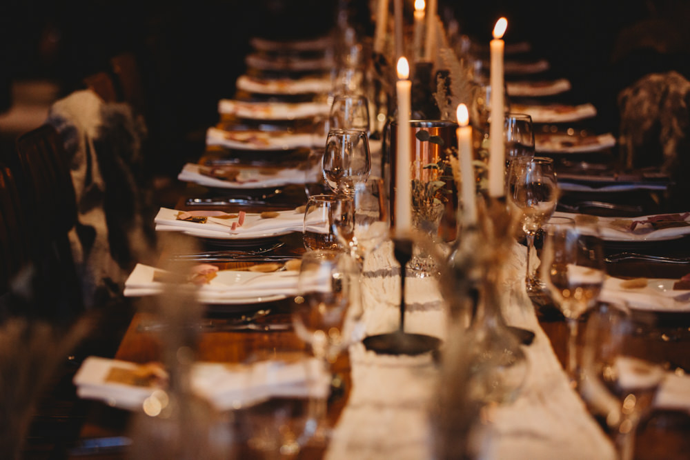Long Tables Cendles Flowers Decor U Shape St Bart's Brewery Wedding Joseph Kinerman