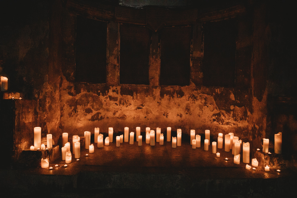Asylum London Candles Decor St Bart's Brewery Wedding Joseph Kinerman