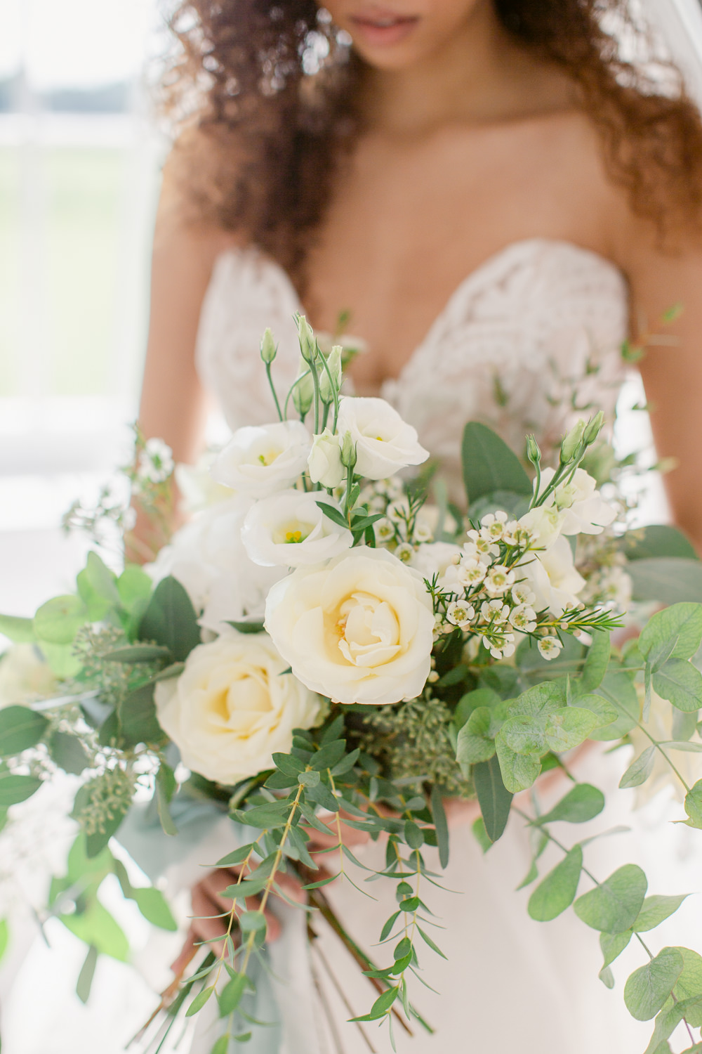Bouquet Flowers Bride Bridal Eucalyptus Foliage Greenery Stately Home Wedding Whitney Lloyd Photography