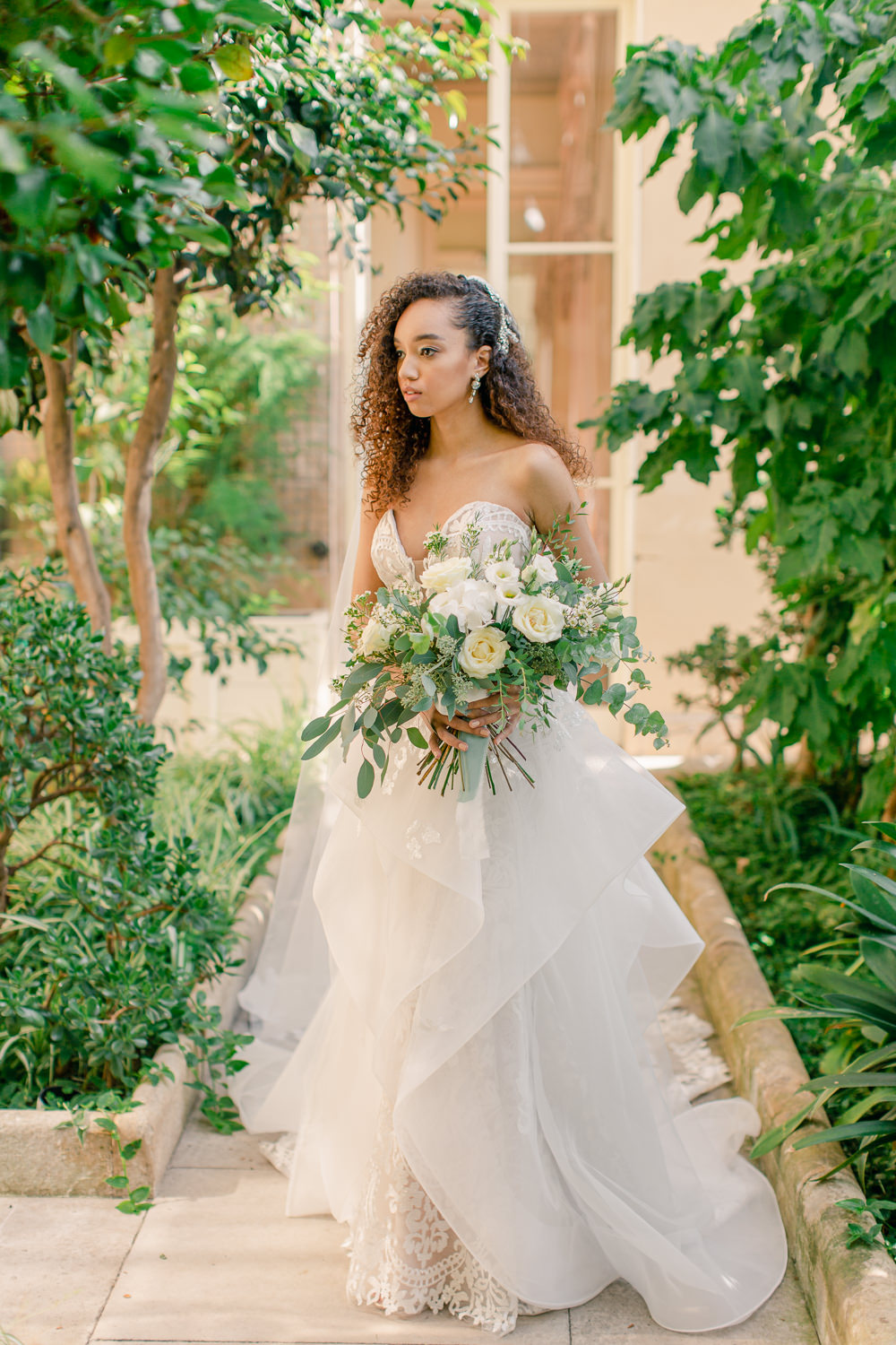 Dress Gown Bride Bridal Bride Bridal Hair Make Up Tulle Layers Sweetheart Strapless Stately Home Wedding Whitney Lloyd Photography