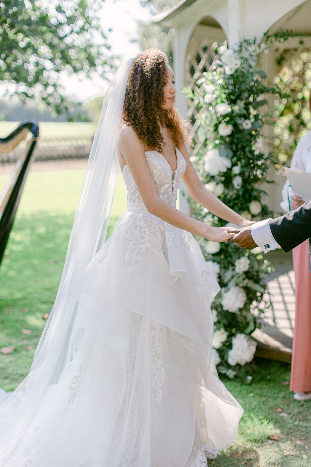 Dress Gown Bride Bridal Bride Bridal Hair Make Up Tulle Layers Sweetheart Strapless Veil Stately Home Wedding Whitney Lloyd Photography
