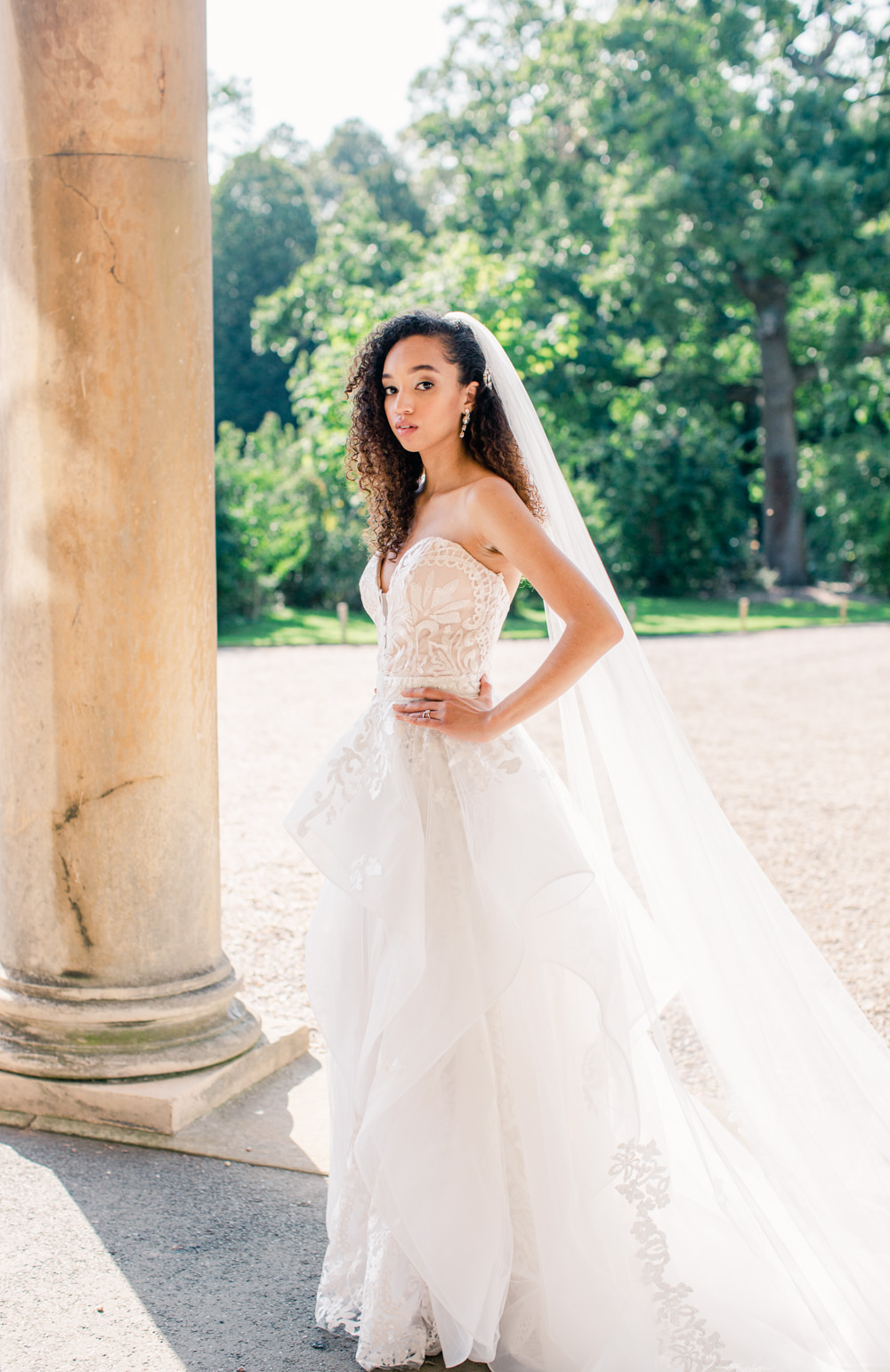 Dress Gown Bride Bridal Bride Bridal Hair Make Up Tulle Layers Sweetheart Strapless Stately Home Wedding Whitney Lloyd Photography