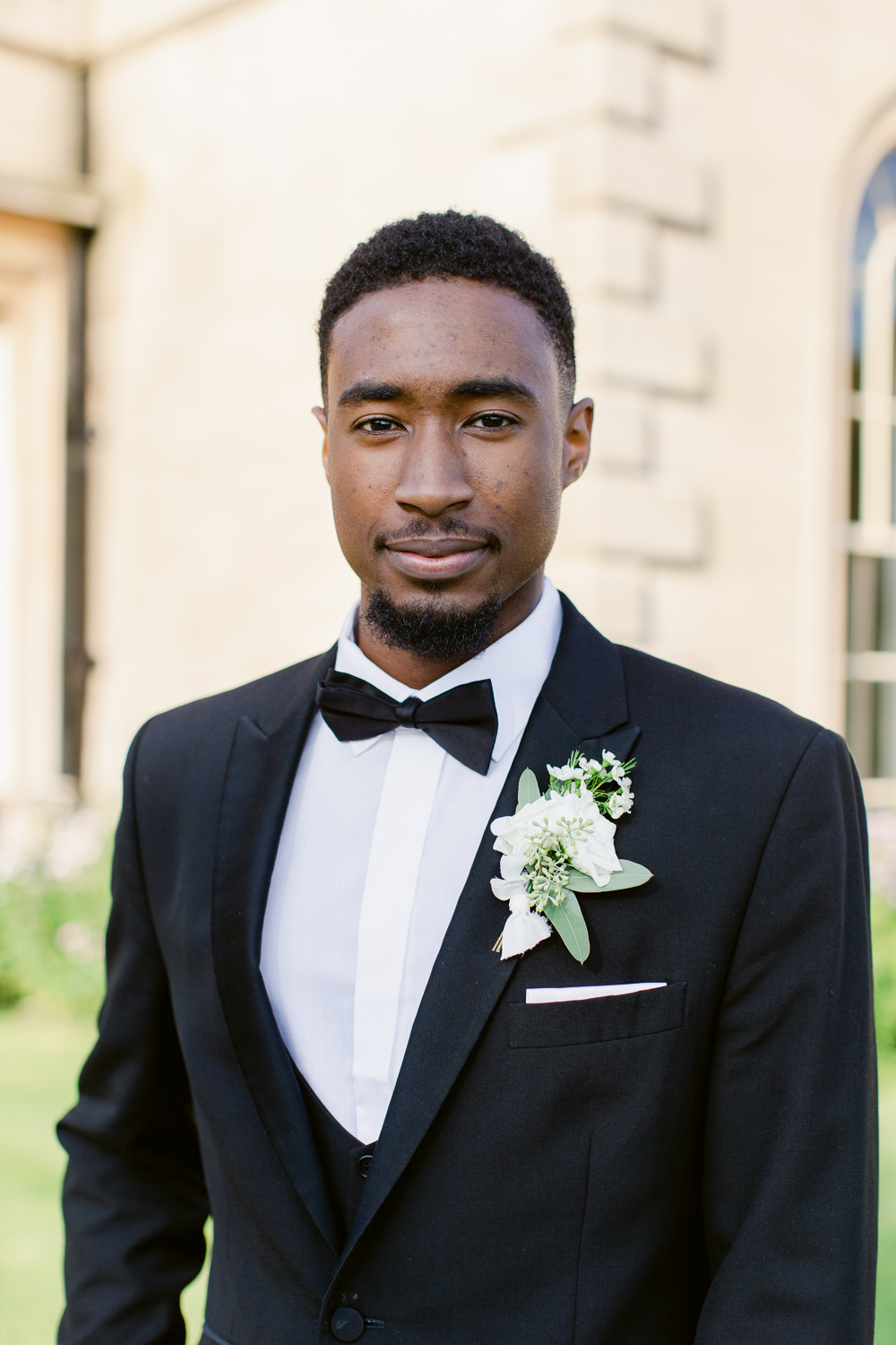 Groom Suit Tuxedo Black Bow Tie Stately Home Wedding Whitney Lloyd Photography