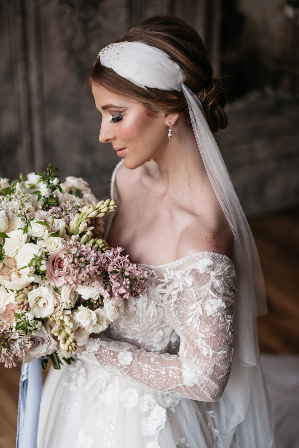 Bouquet Flowers Bride Bridal Rose Tuberose Lilac Blossom White Ribbons Swan Lake Wedding Ideas Salsabil Morrison