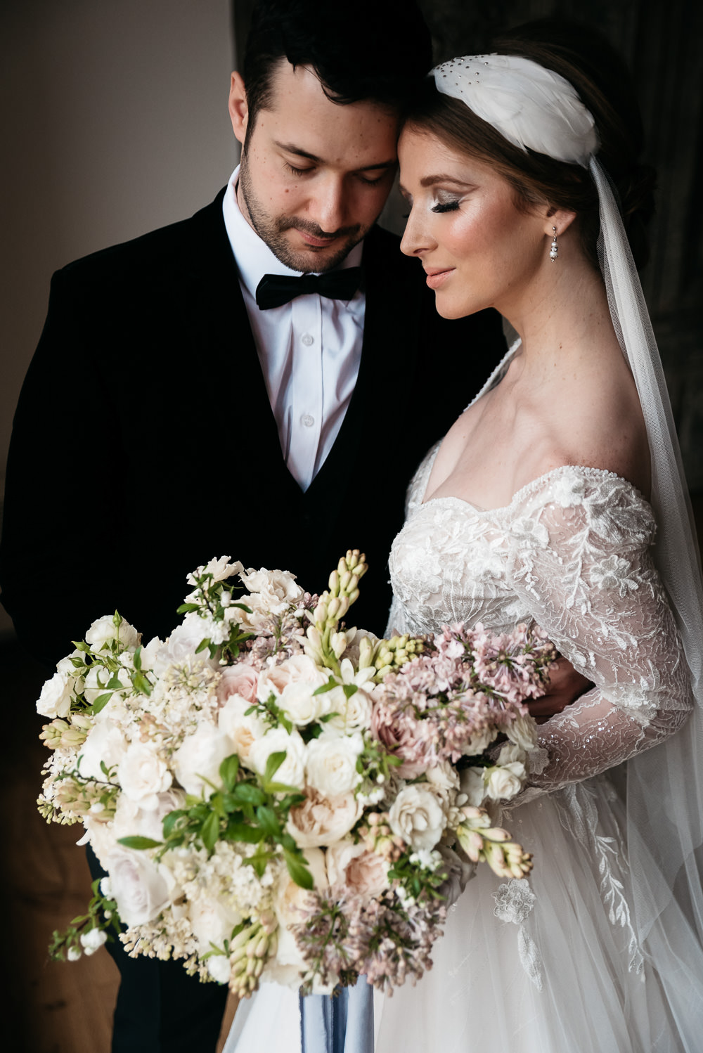 Bouquet Flowers Bride Bridal Rose Tuberose Lilac Blossom White Ribbons Swan Lake Wedding Ideas Salsabil Morrison