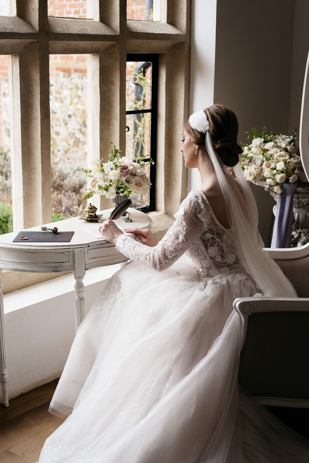 Dress Gown Bride Bridal Sparkly Train Long Sleeves Swan Lake Wedding Ideas Salsabil Morrison