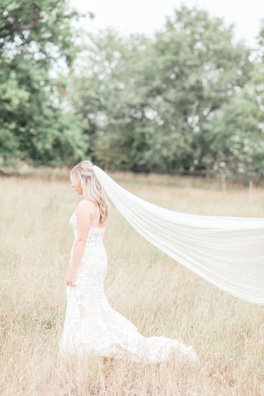 Dress Gown Bride Bridal Lace Strapless Veil Enzoani UK Destination Wedding Hannah McClune Photography
