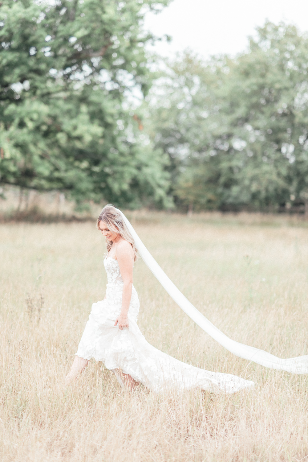 Dress Gown Bride Bridal Lace Strapless Veil Enzoani UK Destination Wedding Hannah McClune Photography