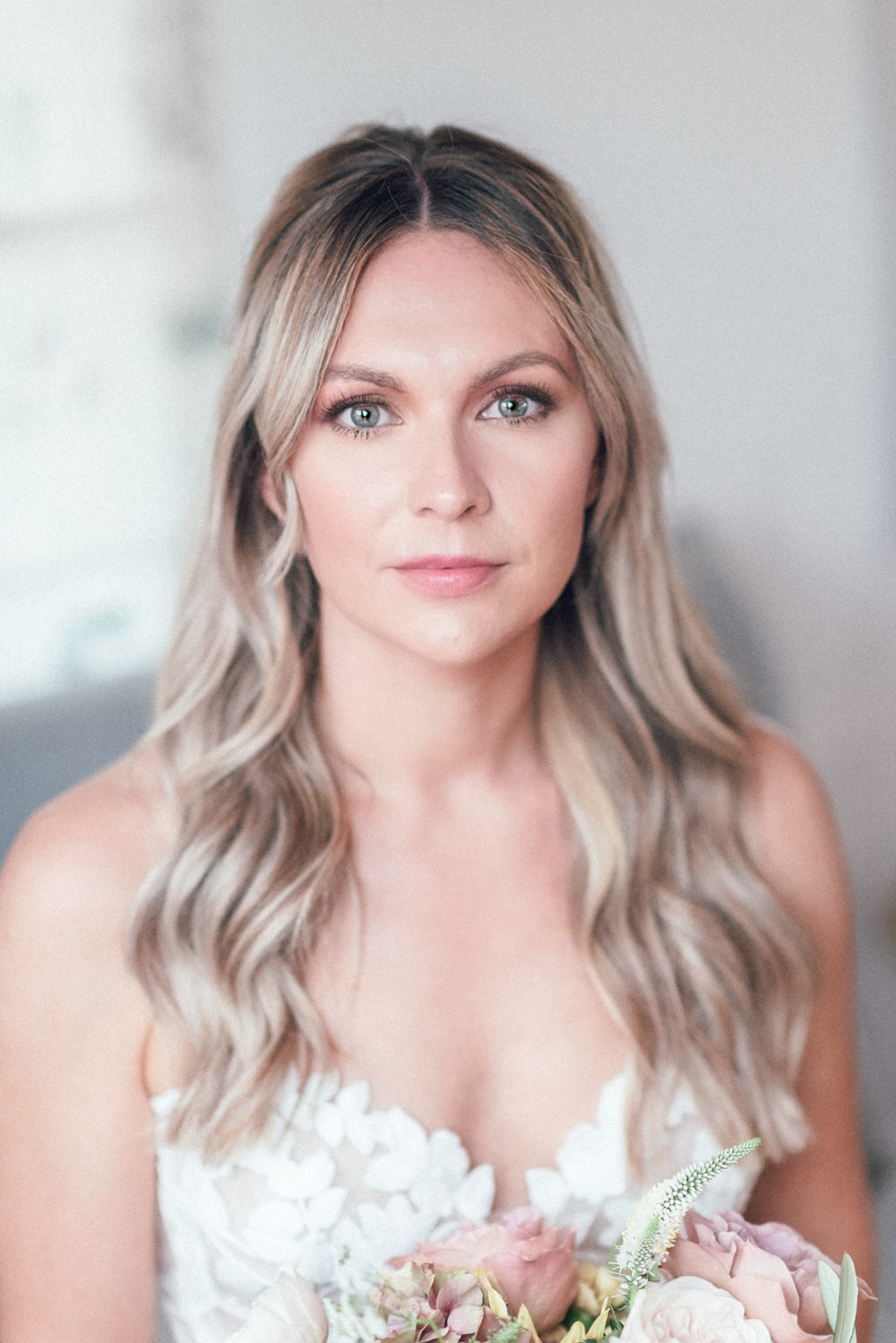 Bride Bridal Make Up Hair Long Waves UK Destination Wedding Hannah McClune Photography