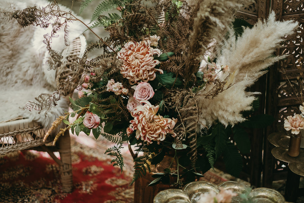 Flowers Decor Pampas Grass Woods Wedding Tom Jeavons Photography