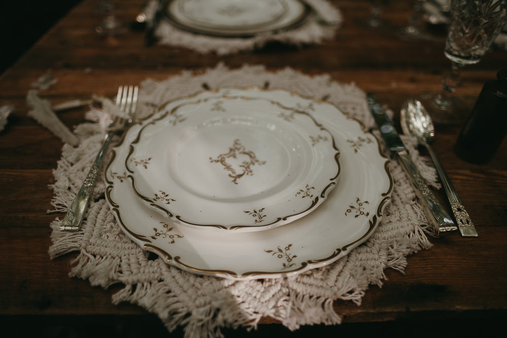 Plates Place Setting Woods Wedding Tom Jeavons Photography
