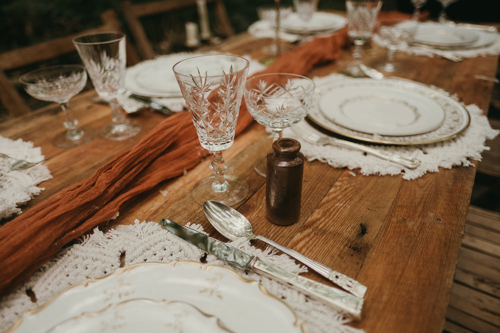 Plates Place Setting Woods Wedding Tom Jeavons Photography