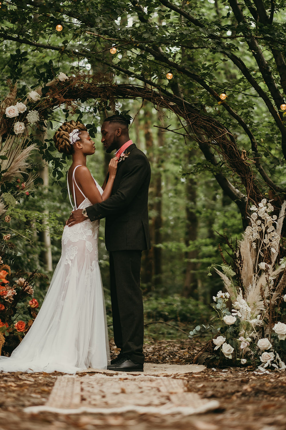 Woods Wedding Tom Jeavons Photography Flower Arch Moongate Backdrop