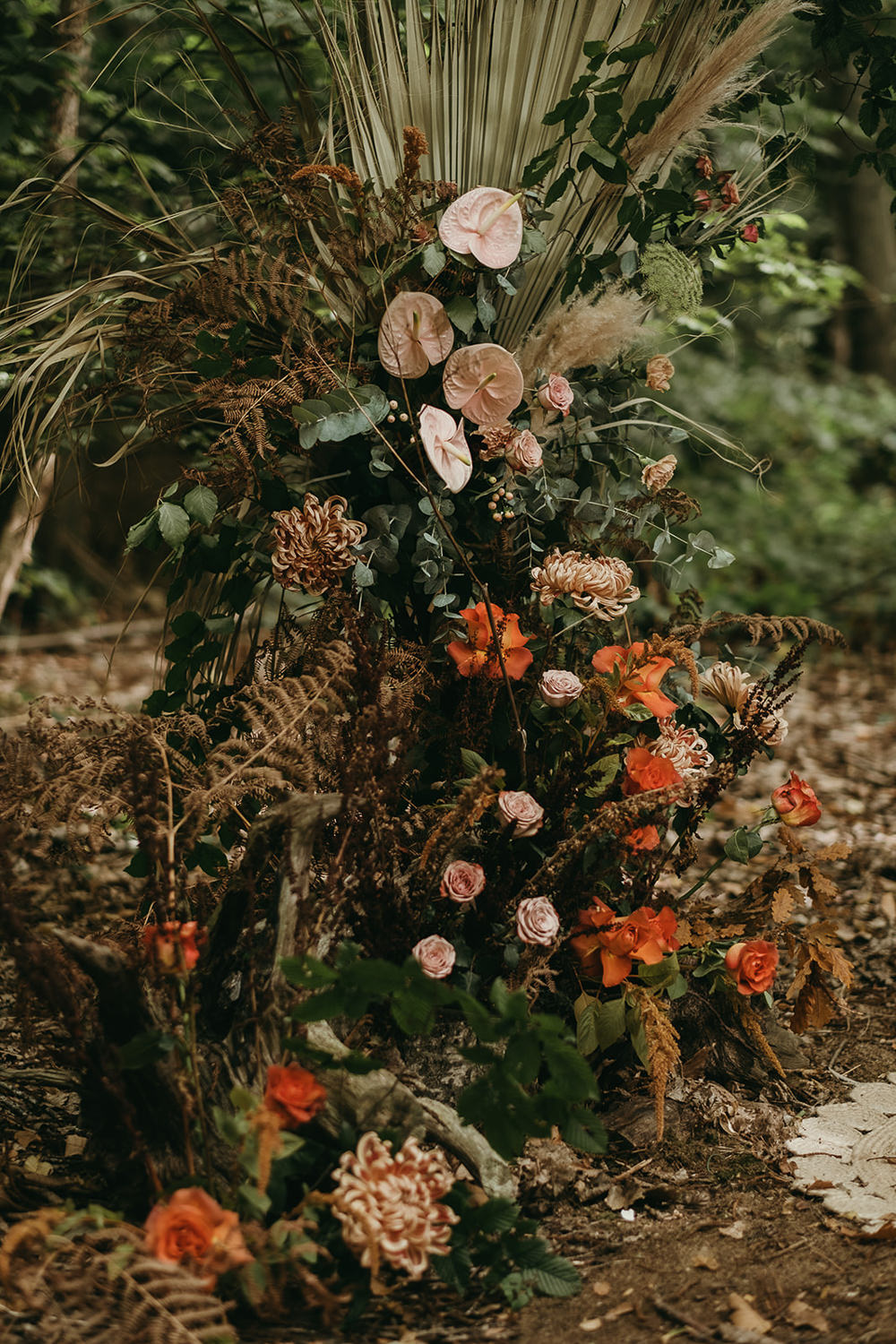Flower Arch Moongate Backdrop Woods Wedding Tom Jeavons Photography