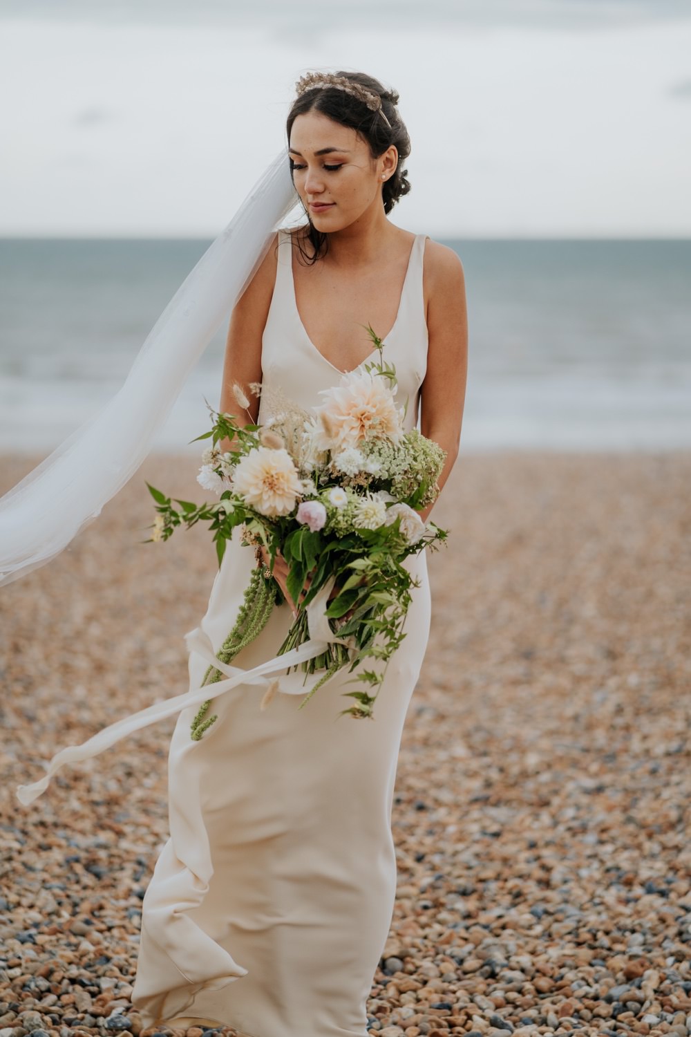Dress Gown Bride Bridal Slip Dress Brighton Town Hall Wedding Bloom Weddings