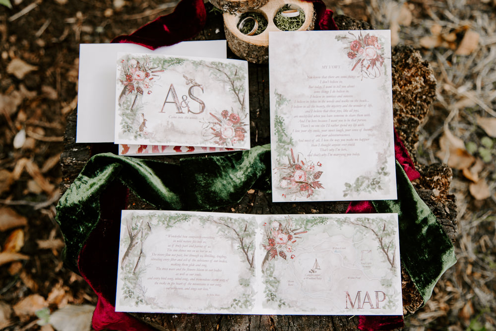 Floral Stationery Invite Invitation Illustrated Dark Pink Wedding Ideas Caroline Opacic Photography