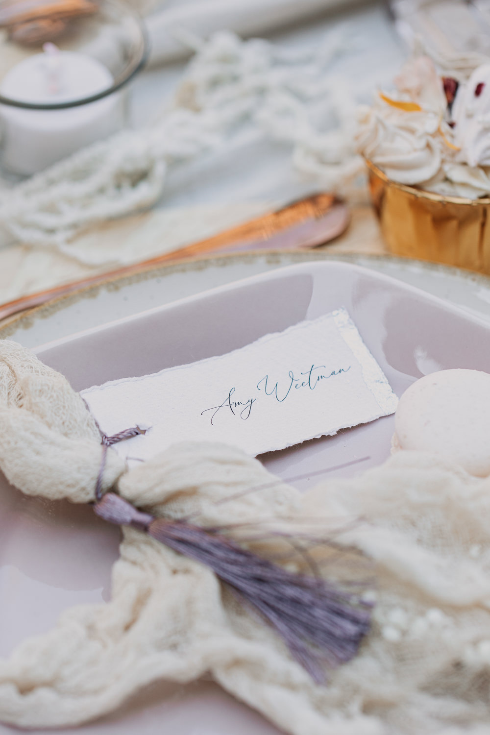 Place Setting Decor Napkin Place Name Earthy Boho Wedding Natalie Hamilton Photography