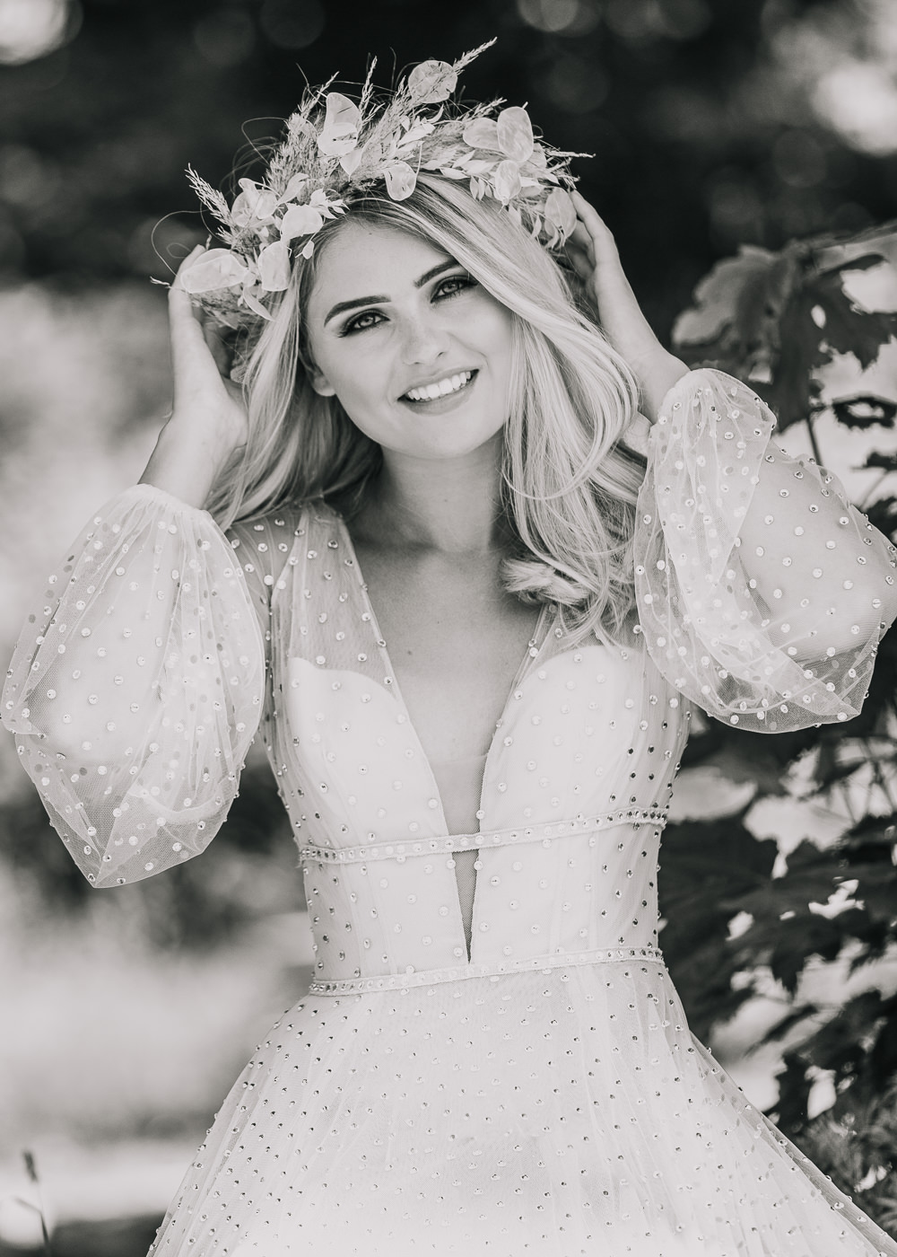 Flower Crown Bride Bridal Make Up Earthy Boho Wedding Natalie Hamilton Photography