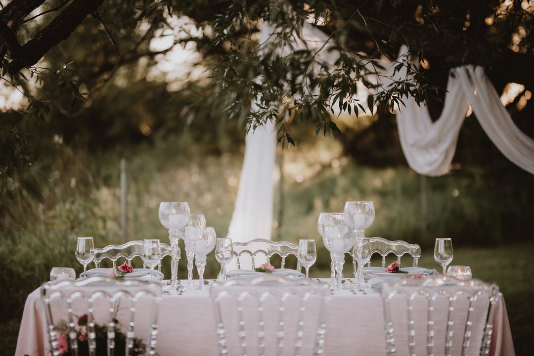 Table Tablescape Decor Candles Pink Cloth Fairytale Forest Wedding Christina W Kroeker Creative