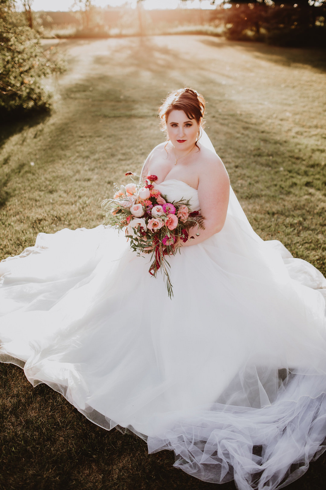 Dress Gown Bride Bridal Strapless Tulle Veil Fairytale Forest Wedding Christina W Kroeker Creative