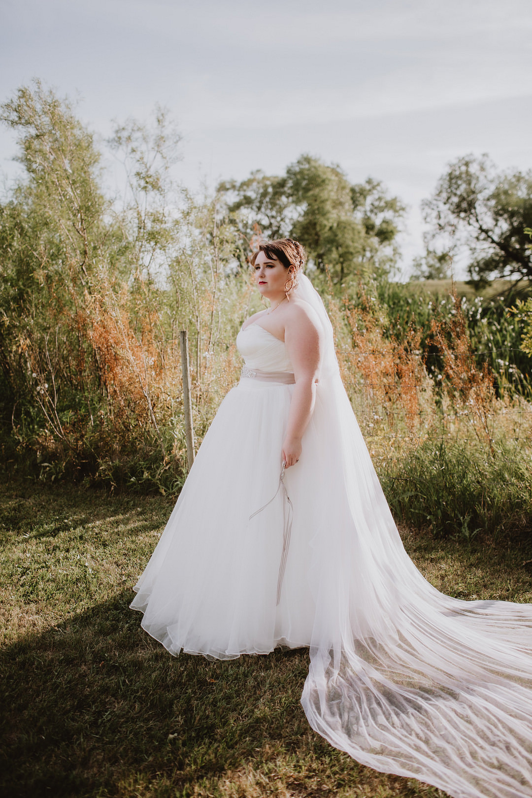 Dress Gown Bride Bridal Strapless Tulle Veil Fairytale Forest Wedding Christina W Kroeker Creative