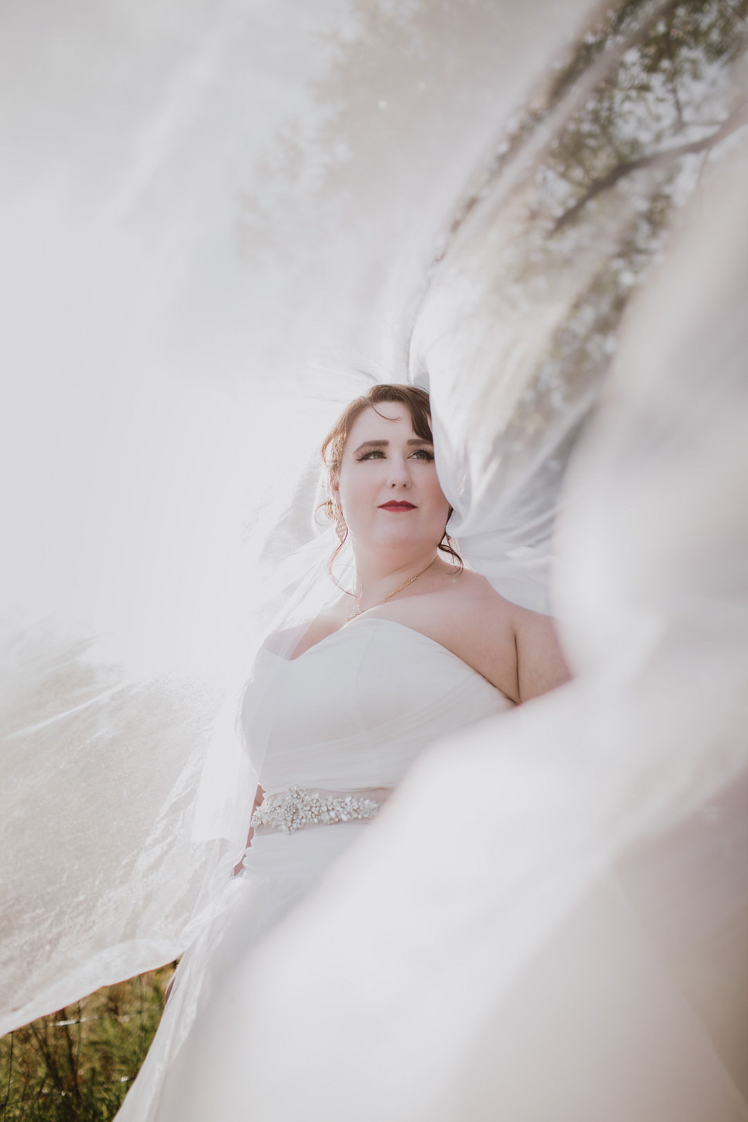 Dress Gown Bride Bridal Strapless Tulle Veil Fairytale Forest Wedding Christina W Kroeker Creative