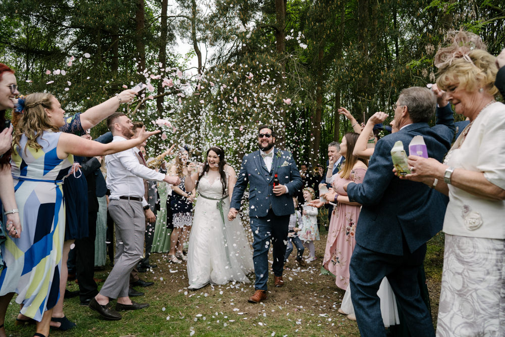 Confetti Throw Geodome Campsite Wedding Aden Priest Photography