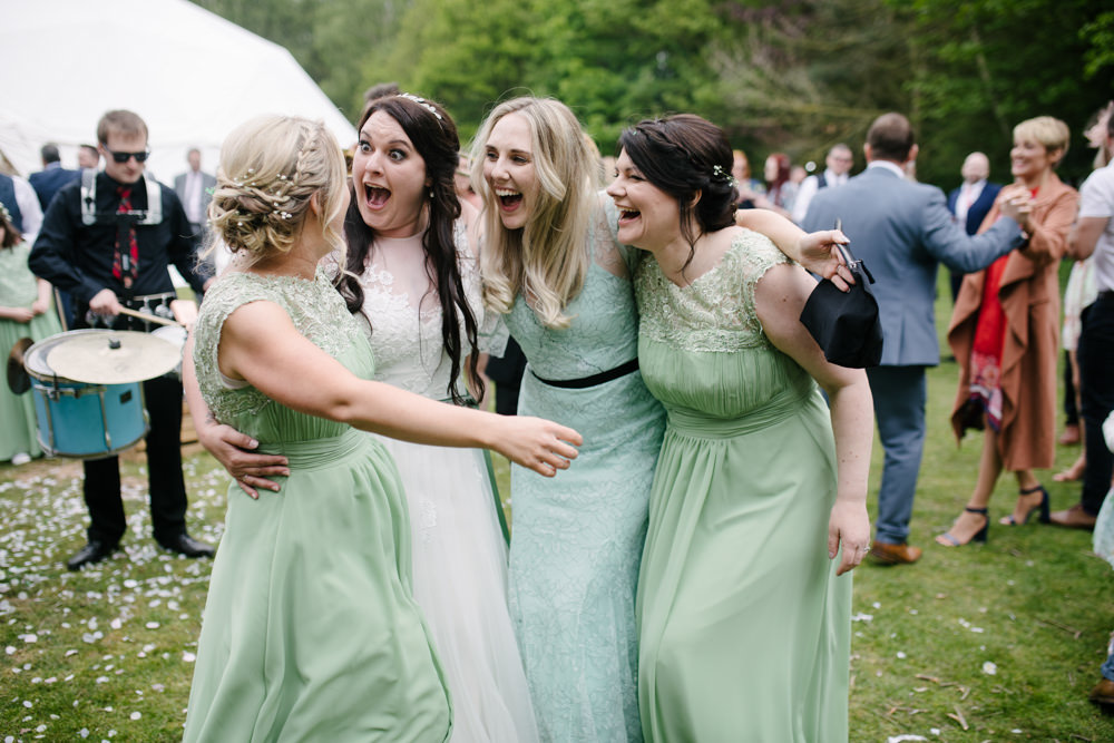 Green Bridesmaids Bridesmaid Dress Dresses Geodome Campsite Wedding Aden Priest Photography