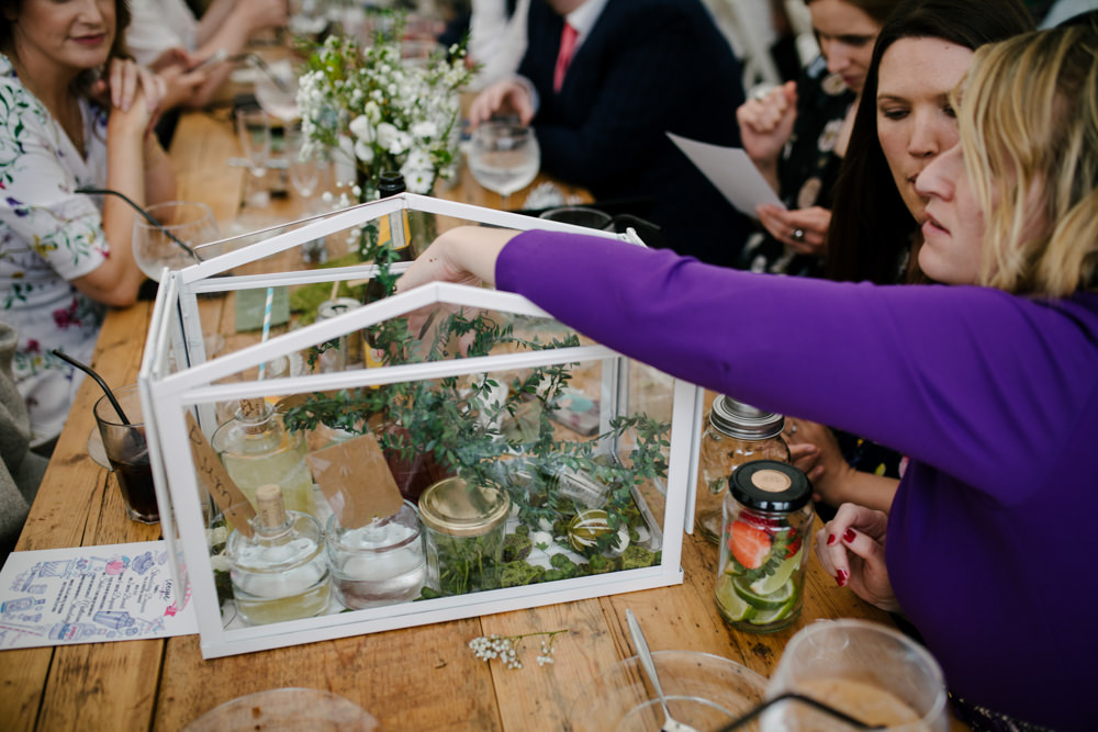 Bar Drinks Terrarium Geodome Campsite Wedding Aden Priest Photography