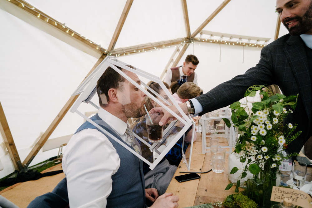Bar Drinks Terrarium Geodome Campsite Wedding Aden Priest Photography