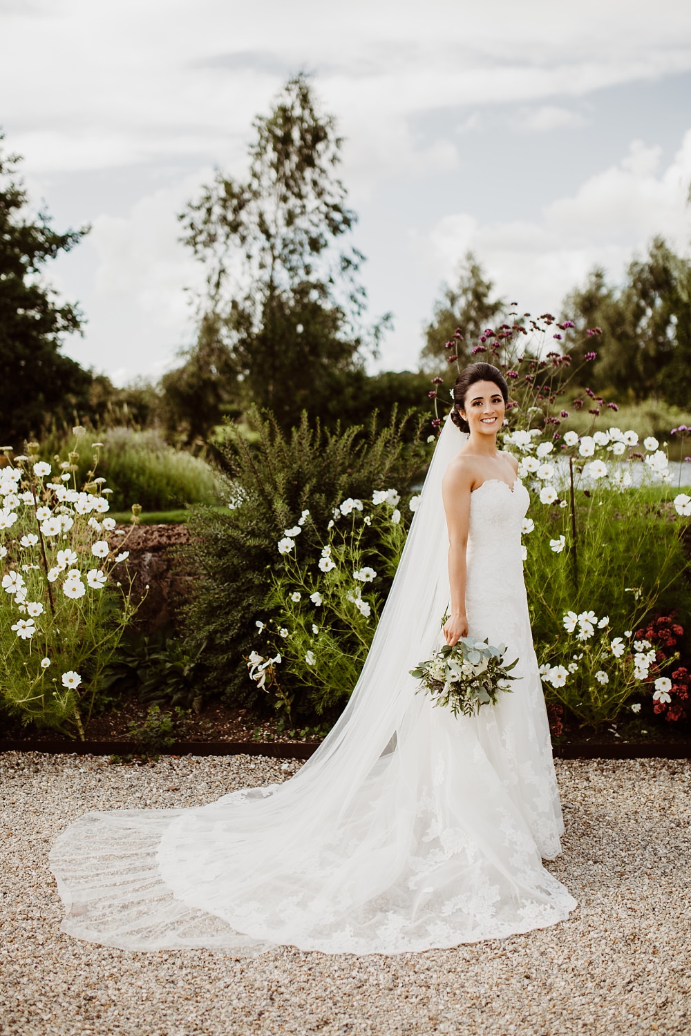 Bride Bridal Dress Gown Sweetheart Strapless Lace Greek English Wedding Holly Collings Photography