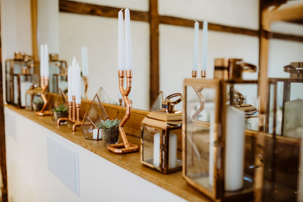 Candles Copper Decor Greek English Wedding Holly Collings Photography
