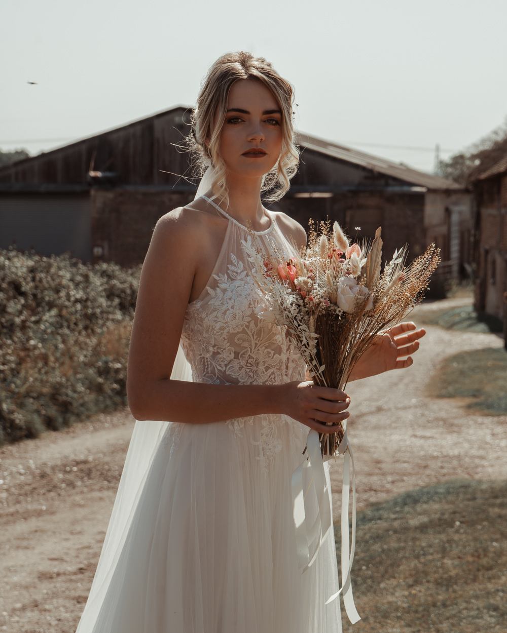 Dress Gown Bride Bridal Tulle Veil Floaty Boho Intimate Wedding Ideas Imogen Eve Photography