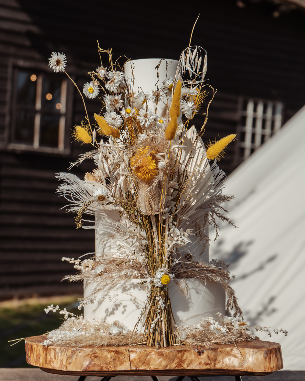 Cake Buttercream Dried Flowers Boho Bohemian Intimate Wedding Ideas Imogen Eve Photography