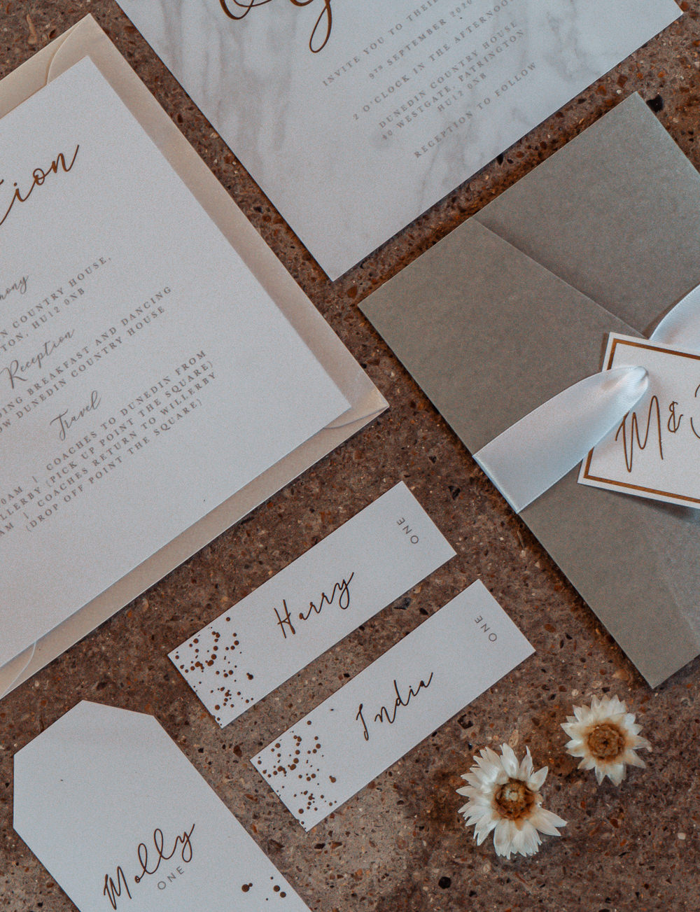 Stationery Invite Invitations Grey Splatter Calligraphy Intimate Wedding Ideas Imogen Eve Photography