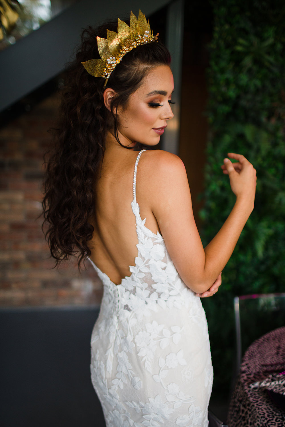 Dress Gown Bride Bridal Low Back Jungle Wedding Ideas Terri Pashley Photography